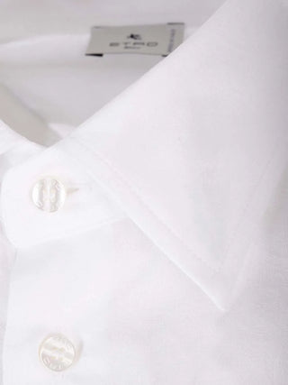 ETRO Mens White Subtle Paisley Print Button Down Shirt