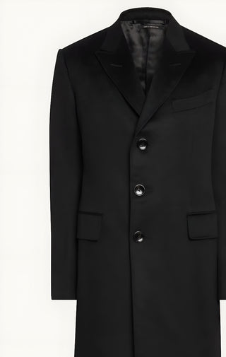 Tom Ford Men’s 100% Black Cashmere Trench Coat
