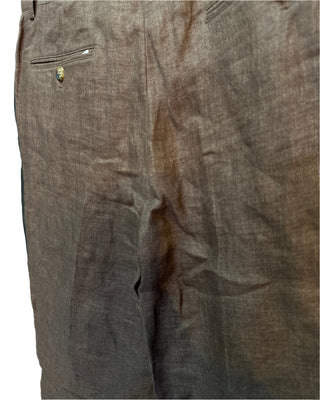 Brunello Cucinelli Mens Tobacco Linen Pants
