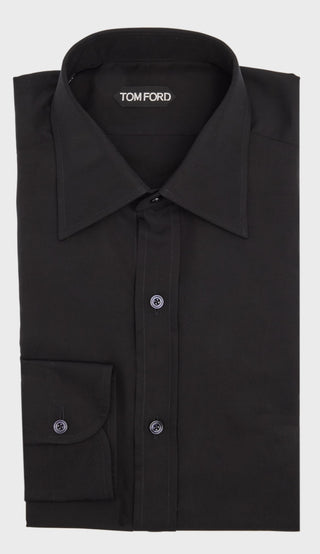 Tom Ford Men’s Black 74% Lyocell & 26% Silk Button Down