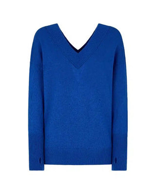 Tom Ford Womens V-Neck Knitwear Blue Sweater