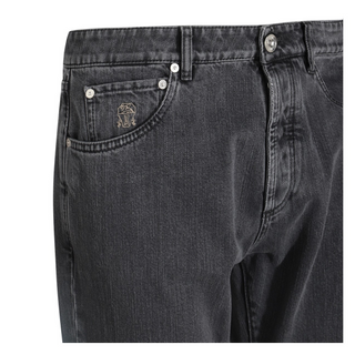 Brunello Cucinelli Mens Medium Grey Leisure Fit Cotton Denim Jeans