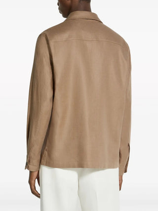 Zegna Mens Caramel Brown Linen Jacket
