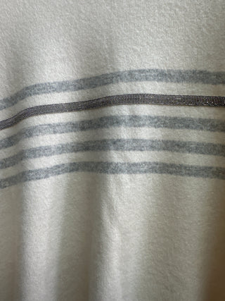 Brunello Cucinelli Womens Off White Wool Cashmere & Silk Long Sleeve Top