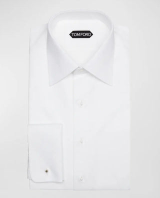 Tom Ford Men’s 100% Cotton Tuexedo Cufflink White Button Down Dress Shirt