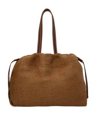 Brunello Cucinelli Women's Drawstring Tote Bag In Farro