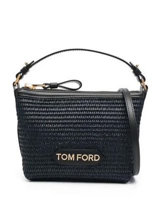 Tom Ford Womens Logo Chained Strap Shoulder Bag In Navy