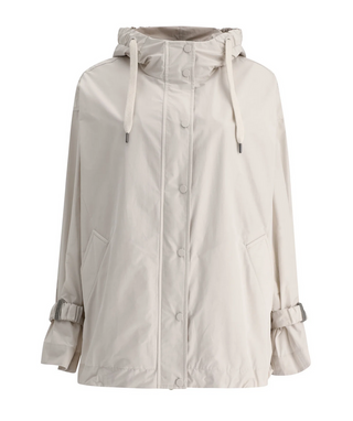 Brunello Cucinelli Women's Long Sleeved Drawstring Hooded Jacket In Yogurt
