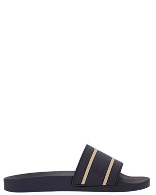 Brunello Cucinelli Mens Striped Rubber Navy Sandals