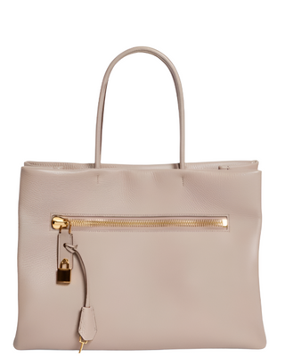 Tom Ford Womens Large Alix Grained Leather Tote In Beige