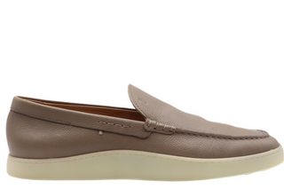 Tods Mens Beige Leather Grained Slip On Espadrille