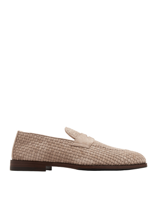 Brunello Cucinelli Men’s Beige Woven Loafer