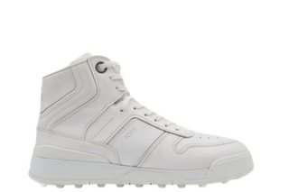 Tods Mens White Lace Up Cassetta High Tops Sneaker Shoe