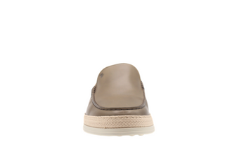 Tods Mens Light Brown Leather Espadrille with Raffia Rubber Sole