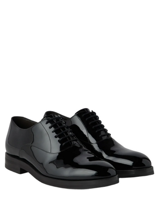 Brunello Cucinelli Mens Black Patent Oxfords