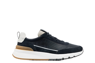 Brunello Cucinelli Mesh Panelled Lace-Up Sneakers in Blue