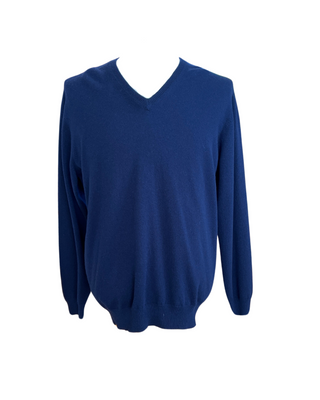 ETRO Mens New 100% Cashmere V-Neck Long Sleeved Sweater