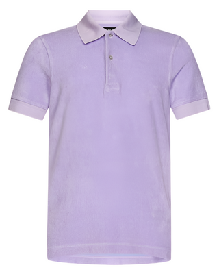 Tom Ford Mens Terry Cloth Lilac Short Sleeve Polo