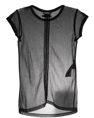 Tom Ford Womens Black Transparent Fitted T-shirt