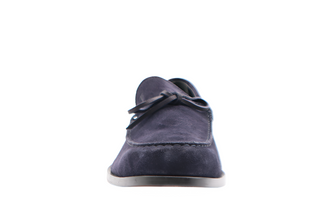 Tods Mens Dark Navy Blue Suede Laccetto Mocassino Shoe