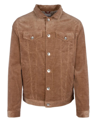 Brunello Cucinelli Mens Buttoned Brown Corduroy Jacket