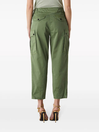 Tom Ford Womens Cotton Twill Pleated Cargo Pants In Green
