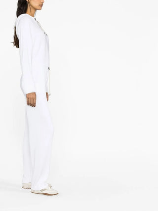Brunello Cucinelli Women's White Ribbed Knit Jogger Pant