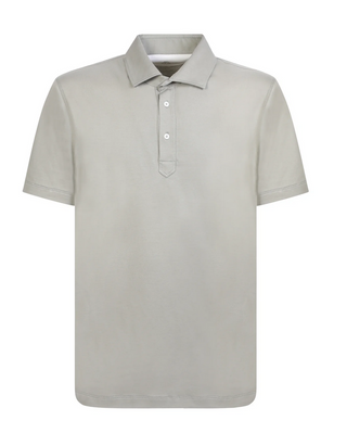 Brunello Cucinelli Mens Sage Green Cotton Polo Shirt