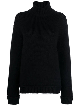 Tom Ford Womens Roll Neck Knitted Wool Sweater In Black