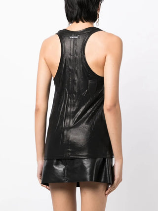 Tom Ford Womens Black Shiny Viscose Tank Top