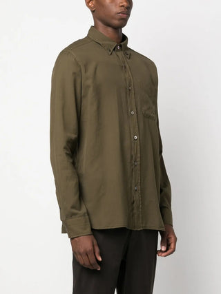 Tom Ford Mens Long Sleeve Buttoned Shirt in Green