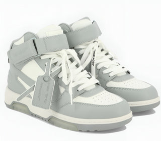 OFF-WHITE Mens White & Grey High Top Sneakers
