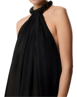 Tom Ford Womens Embroidered Halterneck Evening Black Dress