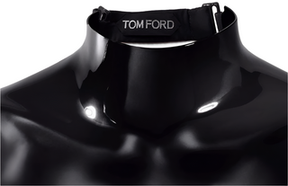 Tom Ford Womens SIGNED Chrome Acrylic Anatomical Breastplate In Black