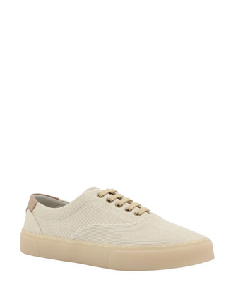 Brunello Cucinelli Mens Sand Color Branded Lace-Up Sneakers