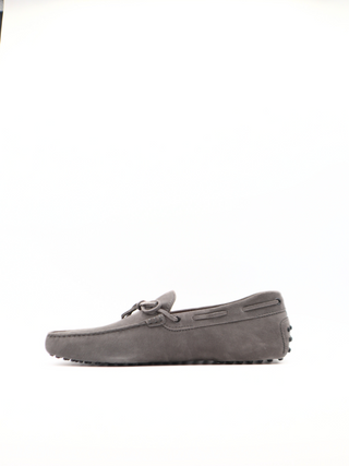 Tods Mens Grey Suede Laccetto Gommino Driver Shoe
