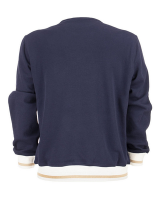 Brunello Cucinelli Mens Graphic Navy Sweater