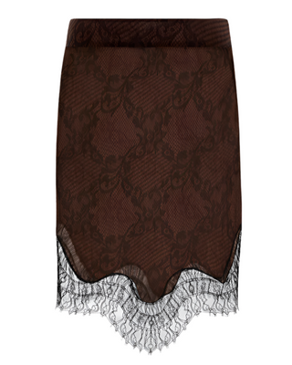 Tom Ford Womens Ramage Tatto Lace Evening Skirt In Brown