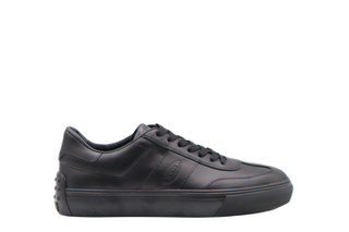 Tods Mens Black Leather Lace Up Casual Sneaker Shoe