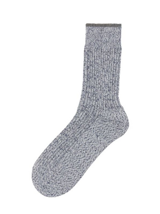 Brunello Cucinelli Men's Ribbed Knit Socks in Gray