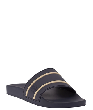 Brunello Cucinelli Mens Striped Rubber Navy Sandals