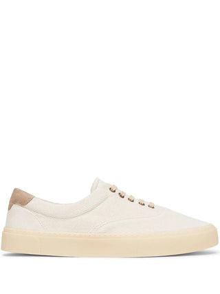 Brunello Cucinelli Mens Sand Color Branded Lace-Up Sneakers