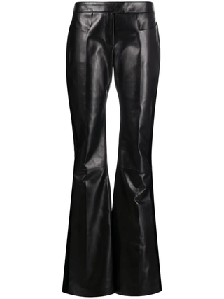 Tom Ford Womens Calfskin Leather Flare Leg Trouser Pant
