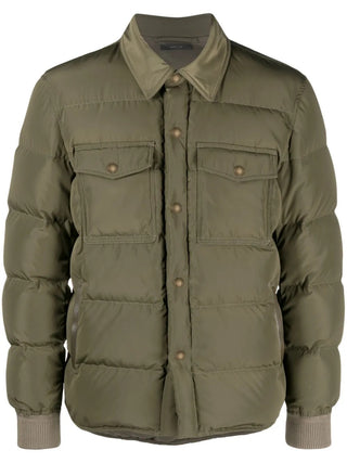 Tom Ford Mens Techno Ottoman Padded Green Jacket