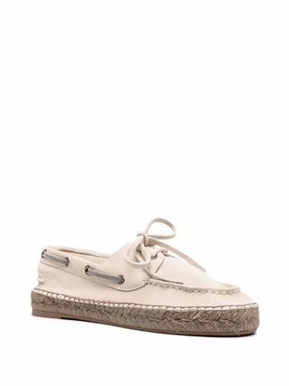 Brunello Cucinelli Women's Laced Shoes In Beige Strap Detail
