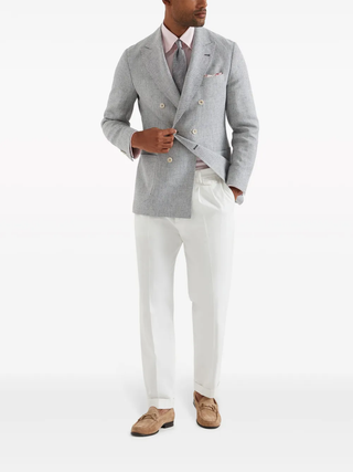 Brunello Cucinelli Mens Slim Fit Pink Dress Shirt