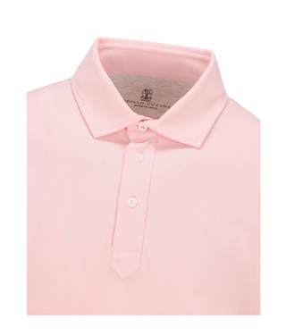 Brunello Cucinelli Light Pink Cotton Pique Polo Shirt