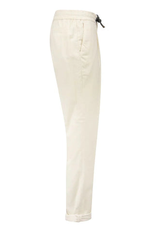 Brunello Cucinelli Mens Drawstring Trousers in Ivory