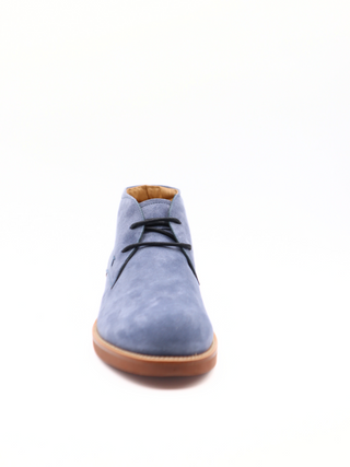 Tods Mens Light Blue Suede Lace Up Ankle Boots with Brown Sole