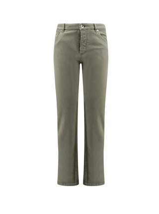 Brunello Cucinelli Mens Slim Fit Sage Green Jeans
